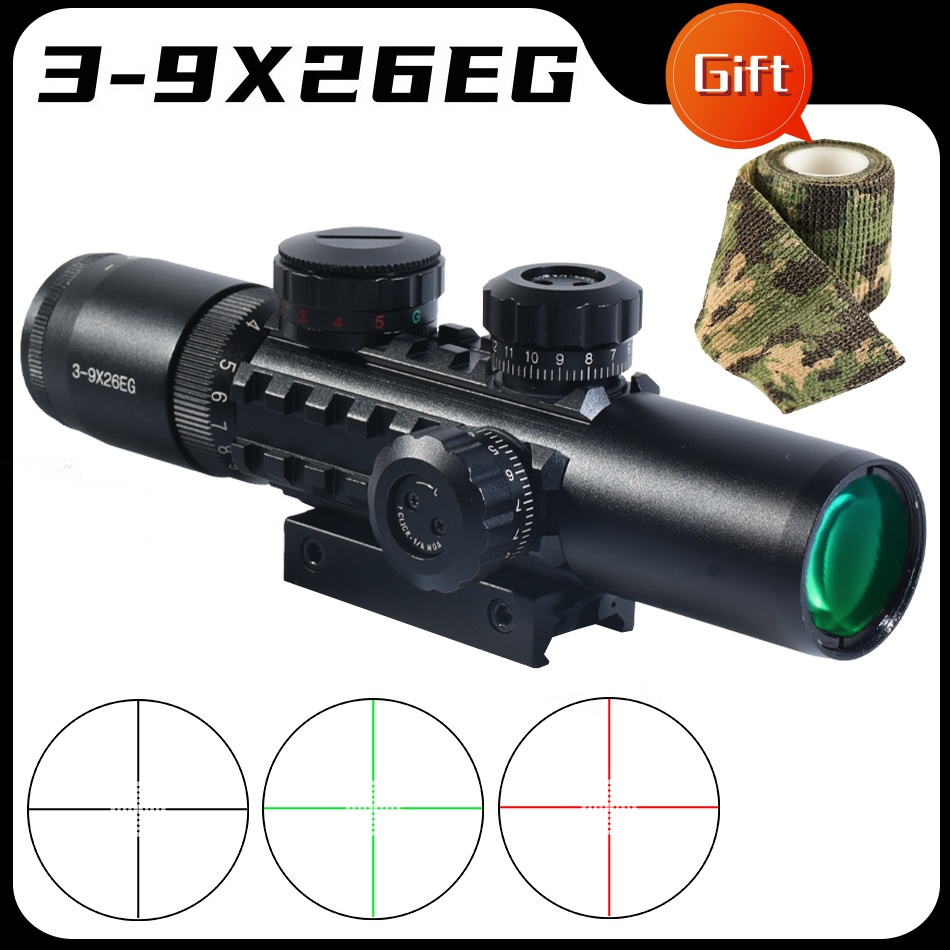 Crossbow Scope Sight - Taktik 3-9X26EG Arbalet Kısa Av Optik