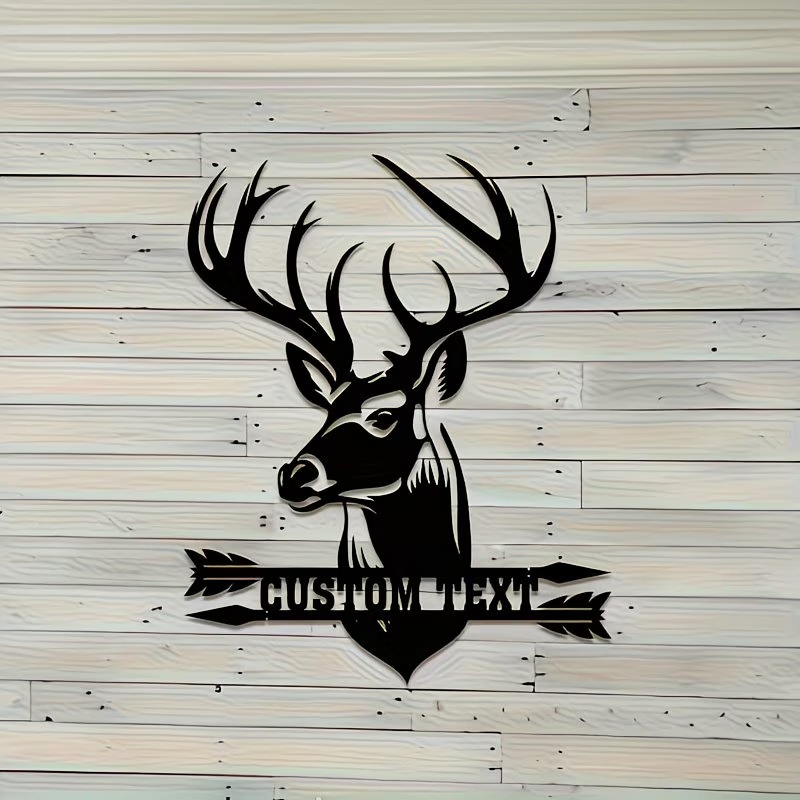 Hunting Outdoor Christmas Decorations - Özel Geyik Başı Metal Duvar Sanatı,