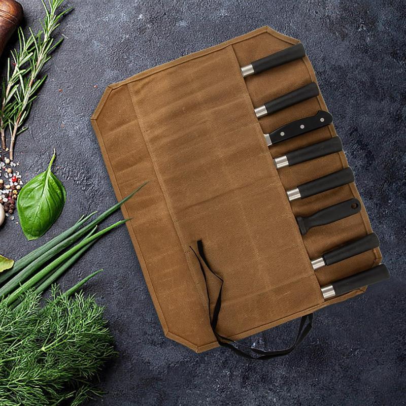 Mumlu Kanvas Şef Bıçağı Çantas - Outdoor Hunting Kitchen incelemesi ve fiyatı