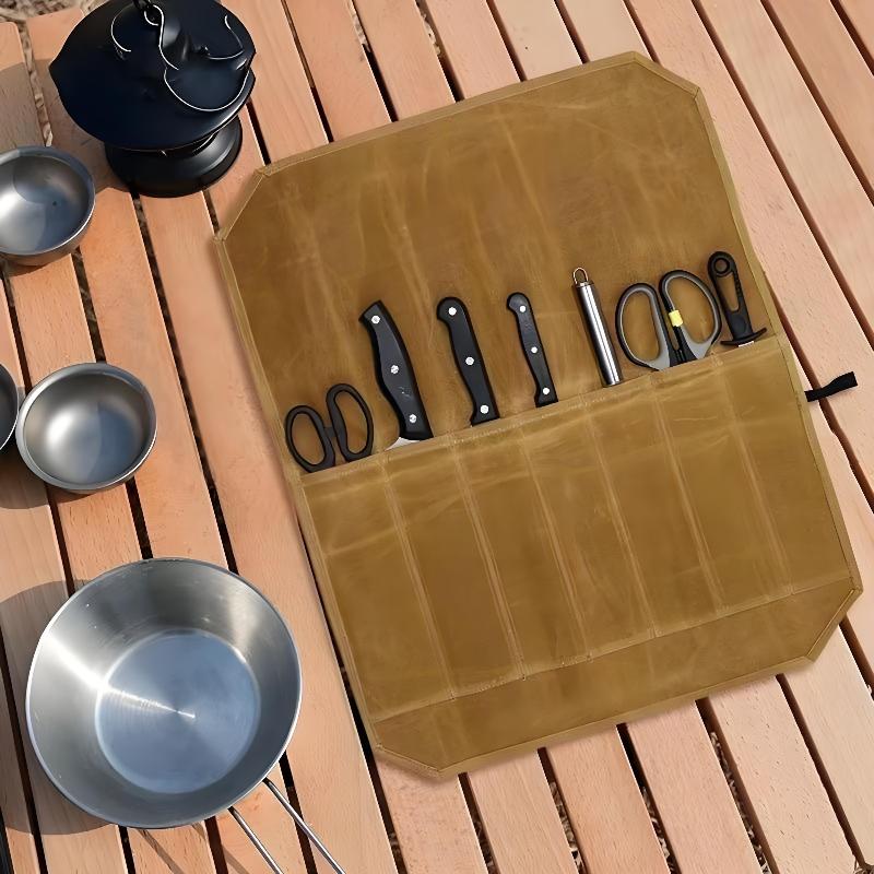 Mumlu Kanvas Şef Bıçağı Çantas - Outdoor Hunting Kitchen incelemesi ve fiyatı
