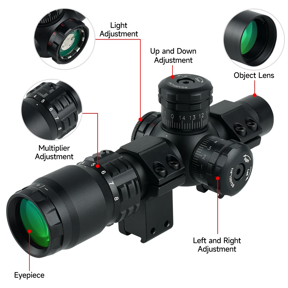 2-8x20IR Avcılık Tüfek Kapsaml - Crossbow Scope Sight incelemesi ve fiyatı